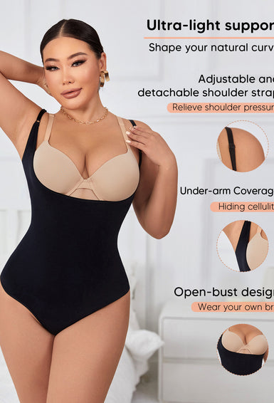 Ultra-Light Support Open Bust Seamless Shapewear Bodysuit