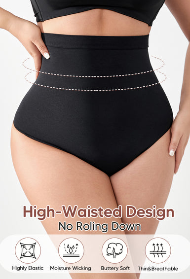 Women's High-Waist Seamless Body Shaper Briefs Tummy Control Shapewear Panties