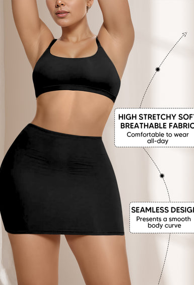 Velvety Soft Stretch Fabric Basic Fitted Bodycon Short Mini Skirts