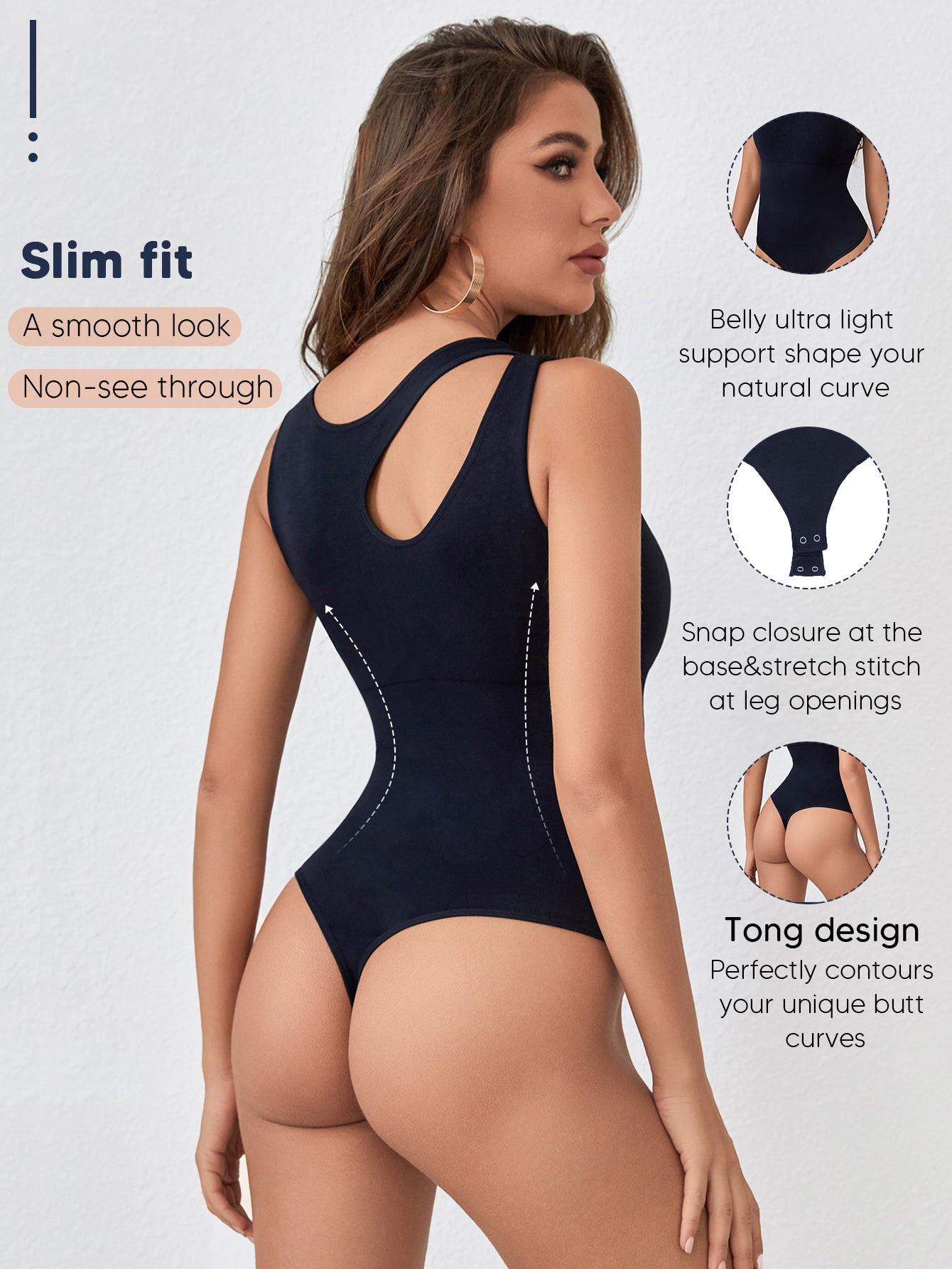Trendy Sleeveless Fitted Thong Bodysuits for Womens Sexy Going Out Leotards