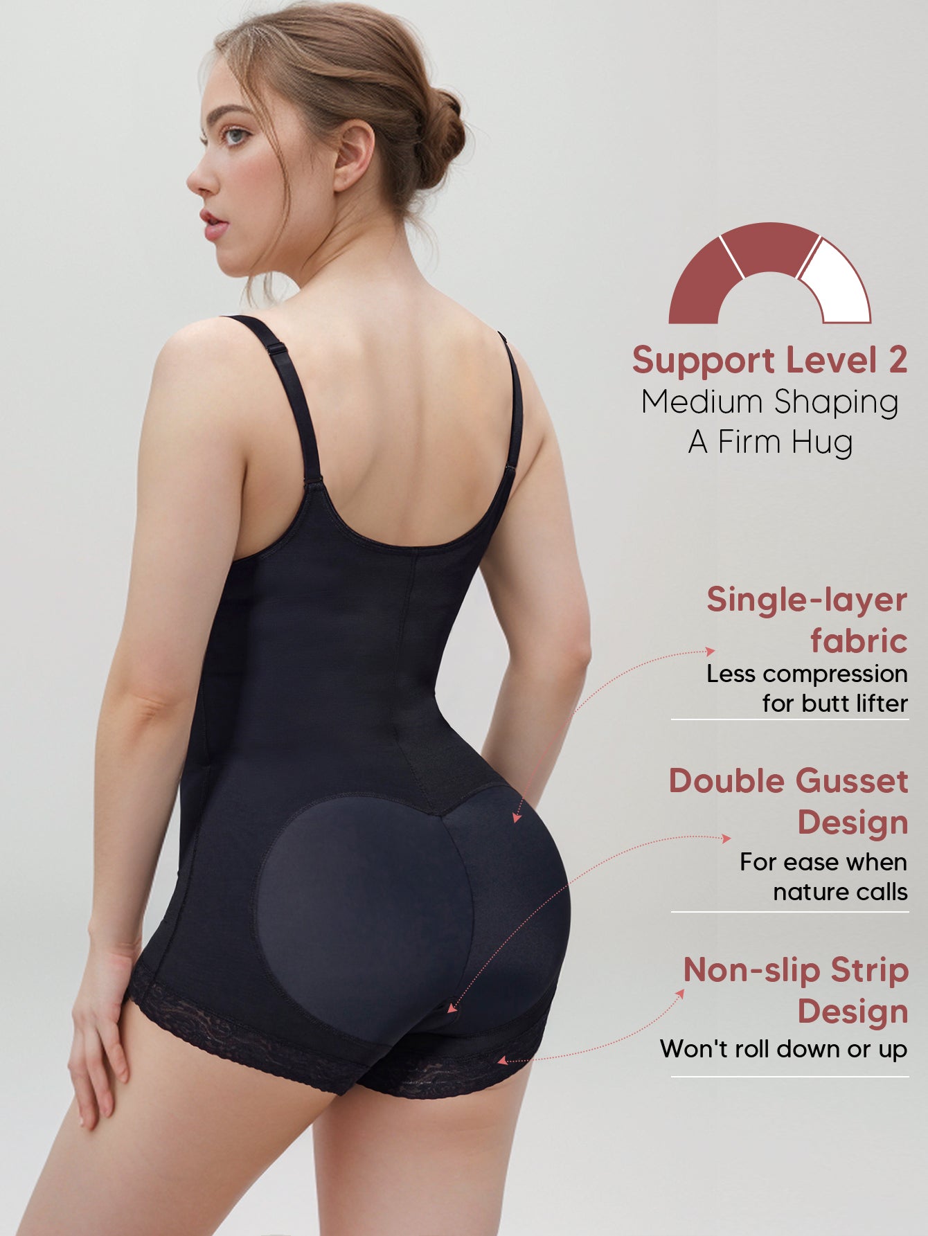 Women Tummy Control Faja Colombiana Open Bust Bodysuit shorts with Zipper Crotch