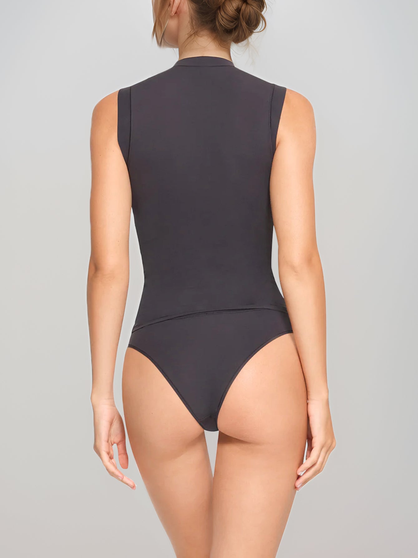 Sleeveless Bodysuits for Women Mock Neck Casual  Tank Top Body Suit Shirts