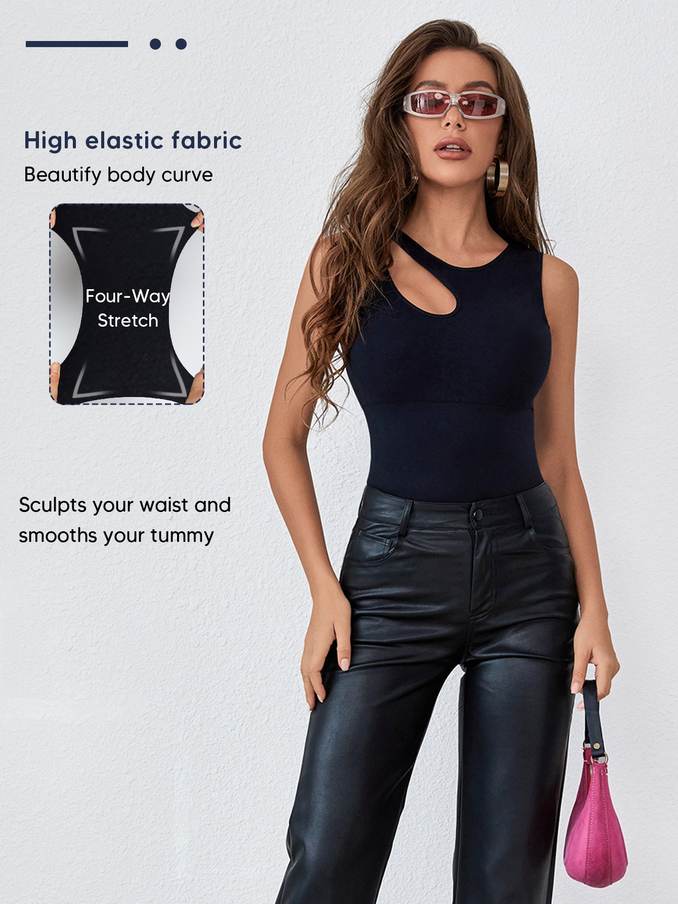Trendy Sleeveless Fitted Thong Bodysuits for Womens Sexy Going Out Leotards