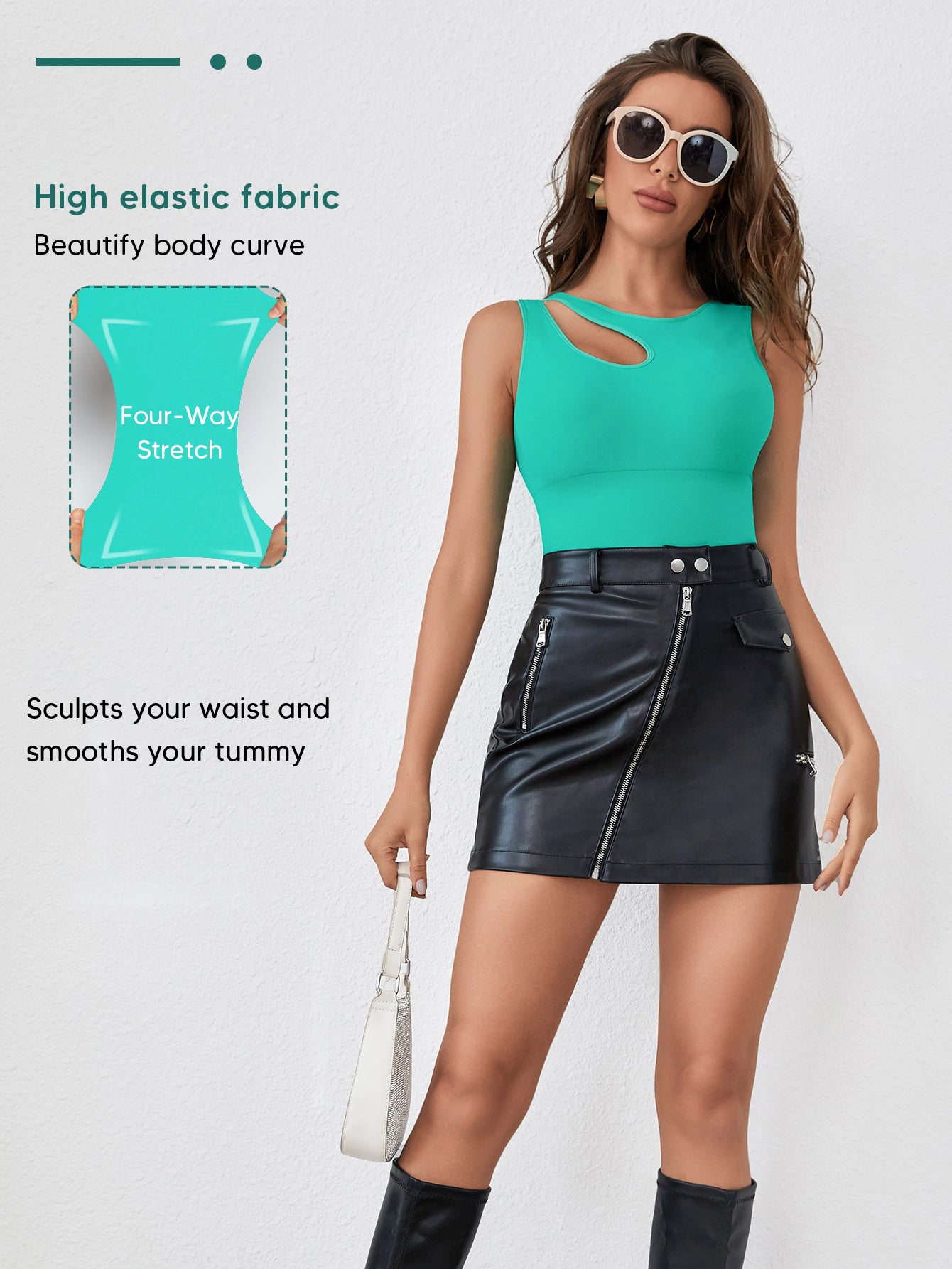 Trendy Sleeveless Fitted Thong Bodysuits for Womens Sexy Going Out Leotards