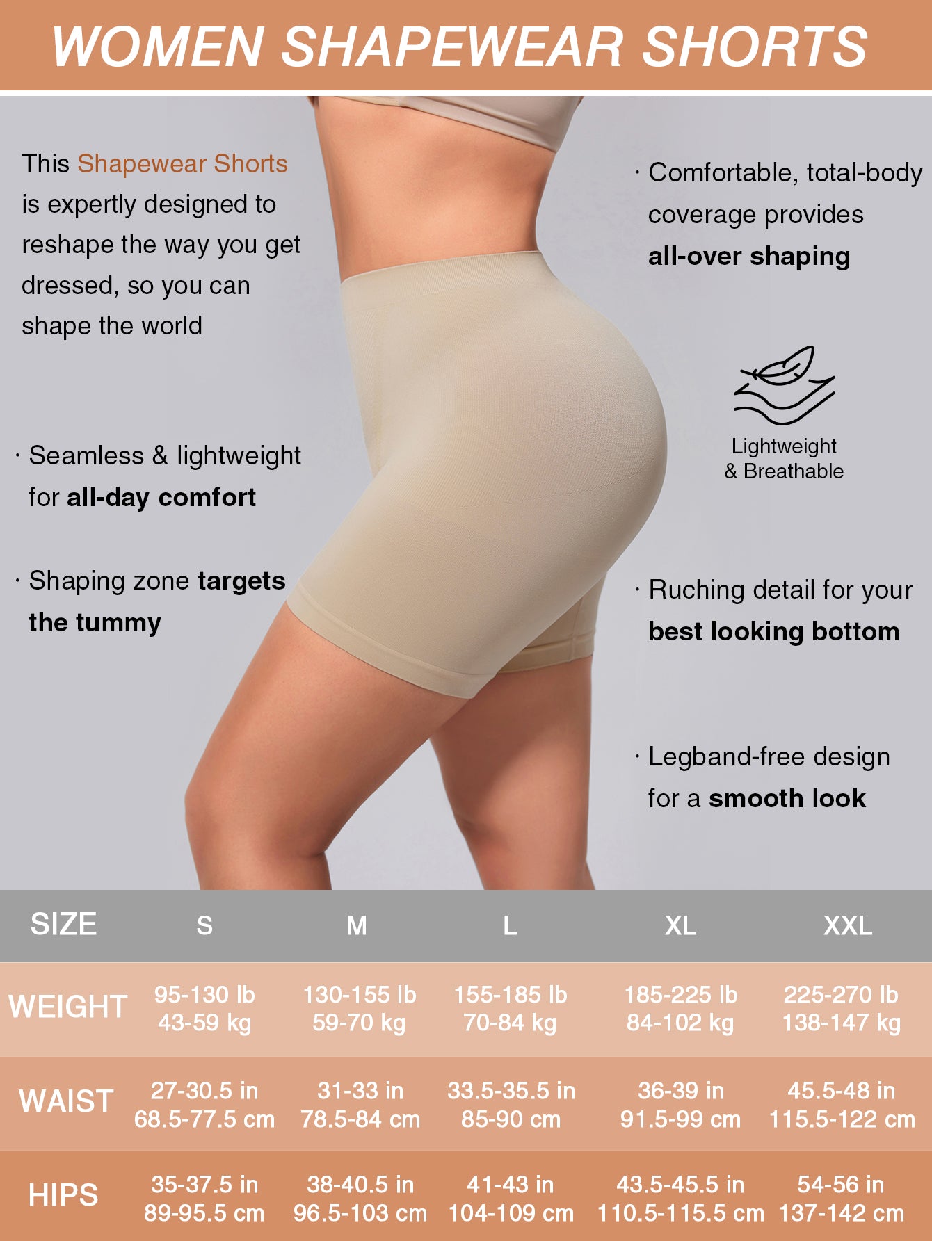 Seamless Shaping Slip Shorts for Women Light Tummy Control Shapewear Panties