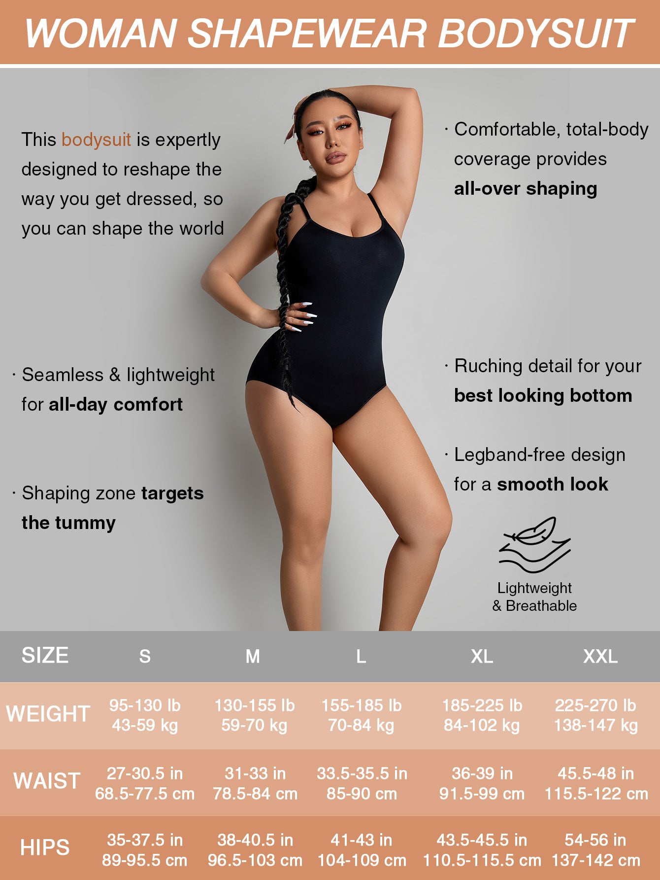 Sleeveless Adjustable Seamless Spaghetti Strip Tops Shapewear Bodysuits