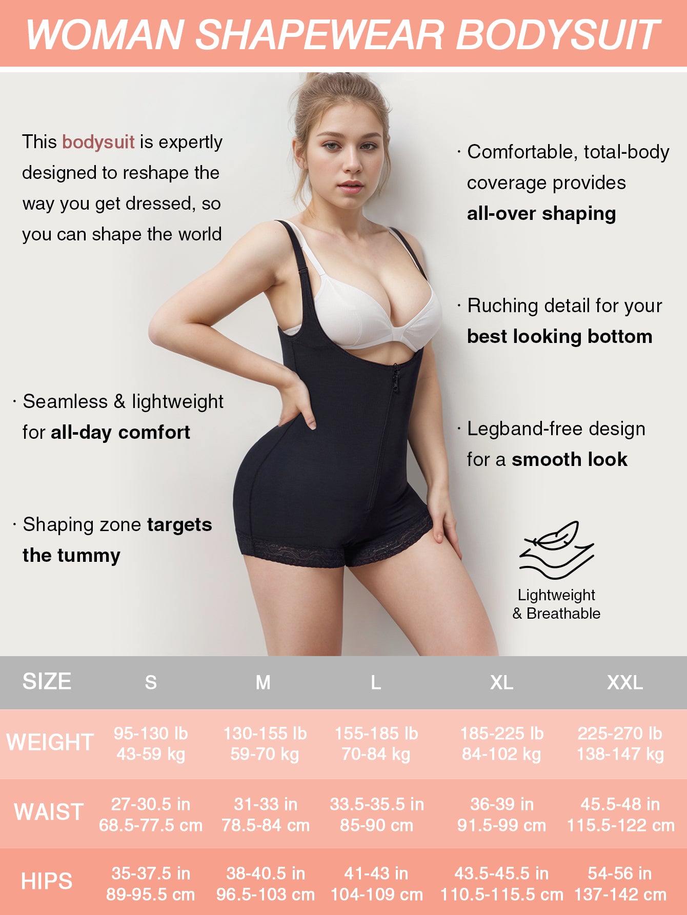 Women Tummy Control Faja Colombiana Open Bust Bodysuit shorts with Zipper Crotch