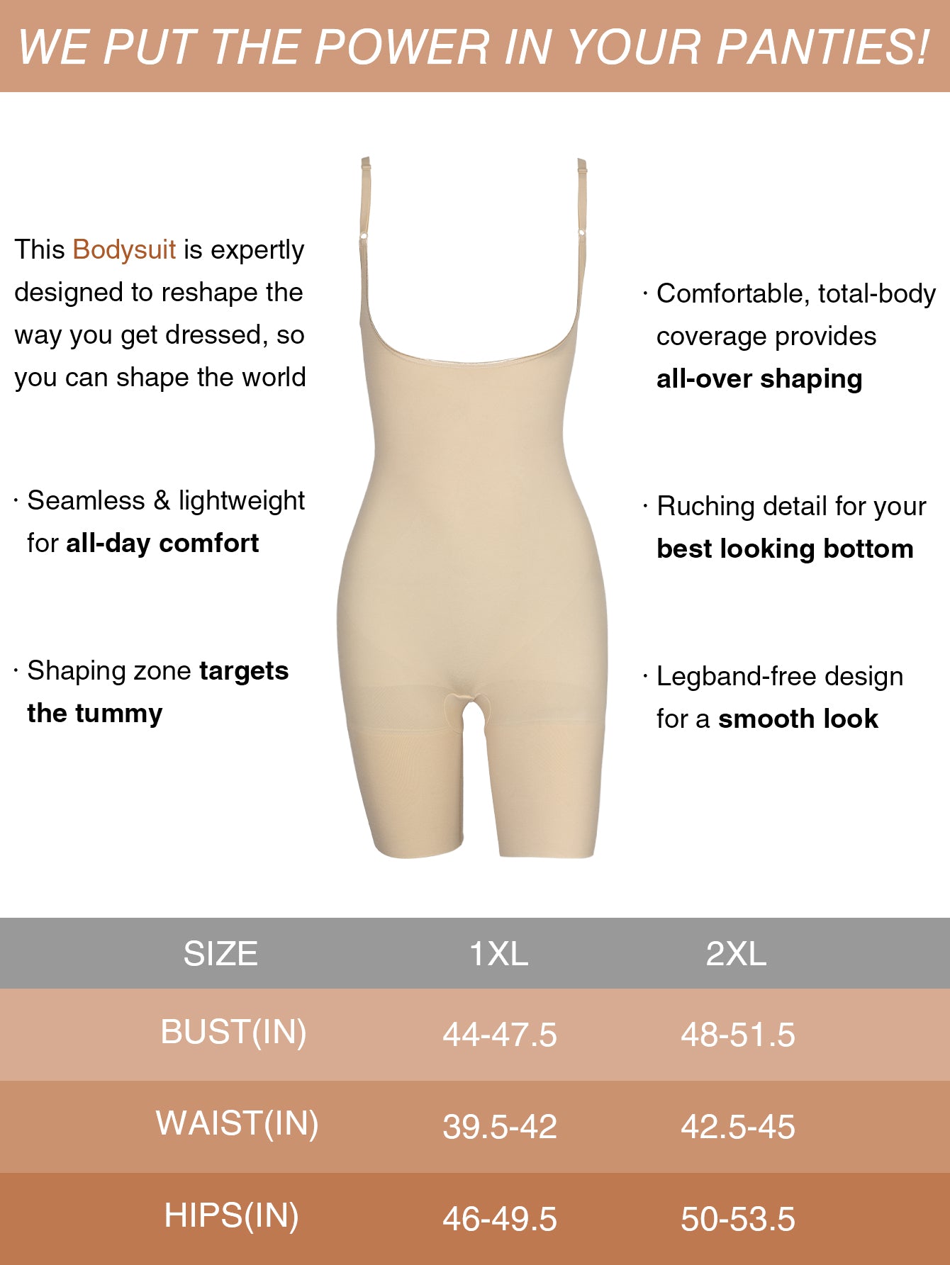 Open Bust Thigh Slimming Bodysuit Shaper  Plus Size Shapewear For Women