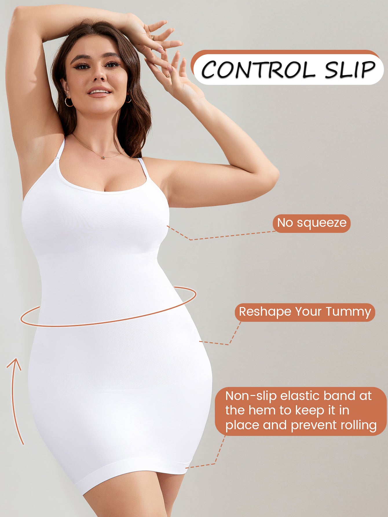 Seamless Tummy Control Sculpting Shaping dress For Plus Size Women