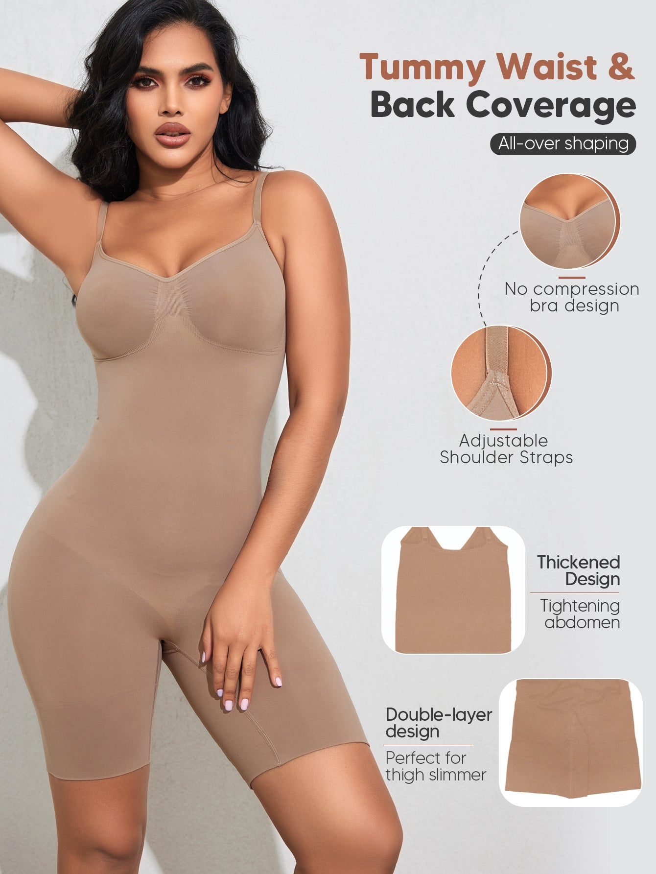Low Back Shapewear for Women Tummy Control Bodysuit for Wedding Dresses