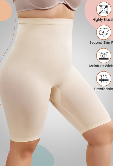 Firm-Control Seamless  Slip Shorts for Under Dresses For Plus size