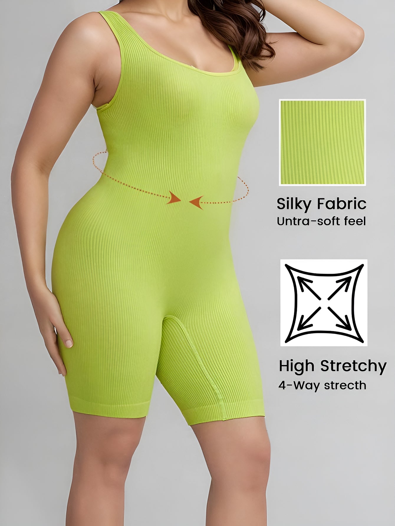 Women's Jumpsuits Seamless Ribbed One Piece Yoga Workout Tank Top Shorts