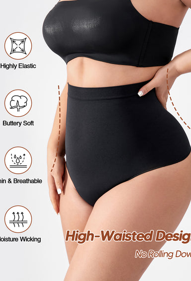 Seamless Thong Shapewear for Tummy Control High Waisted Shaping Thong Underwear