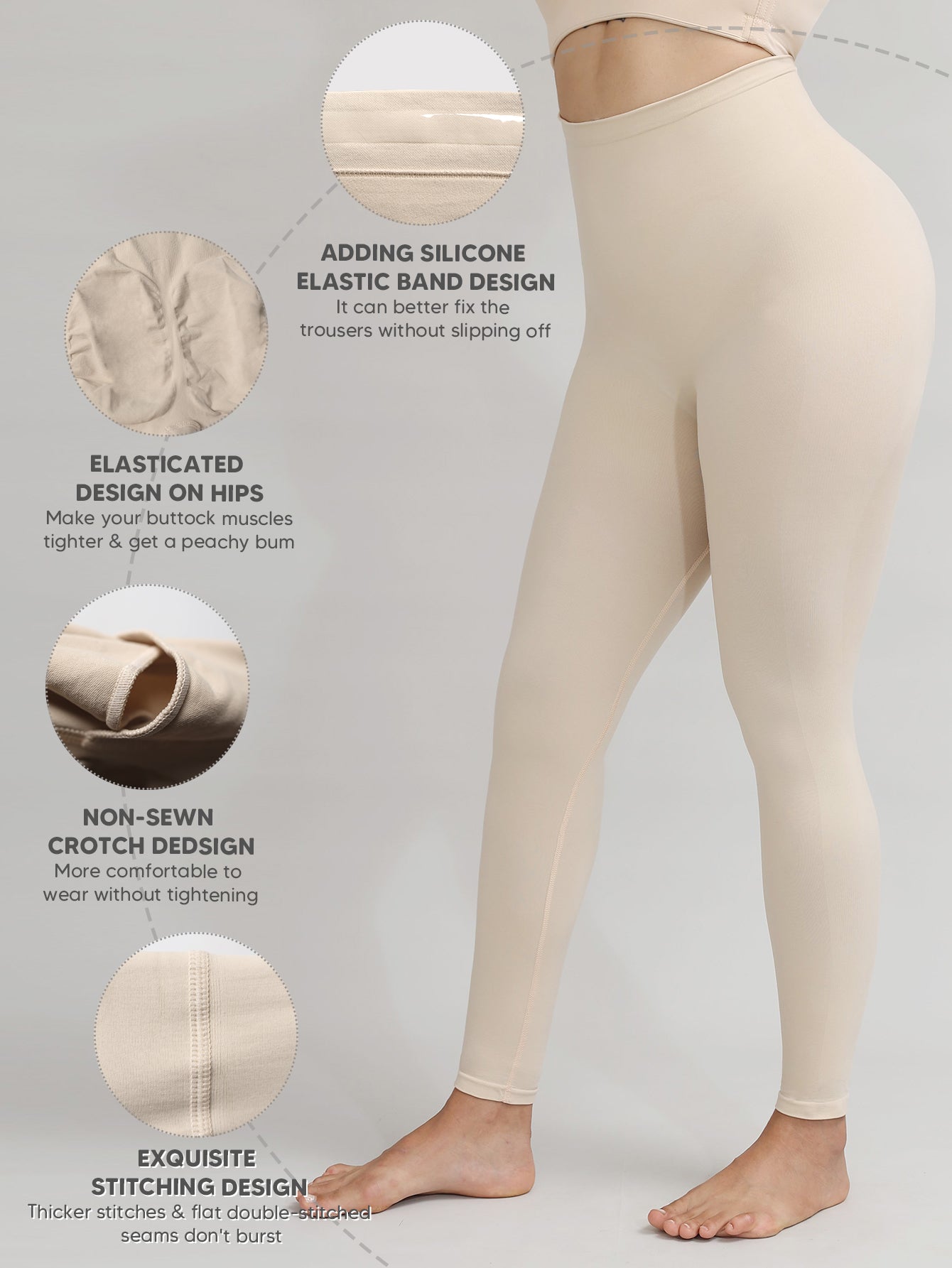 Leggings for Women Tummy Control Seamless Body Shaper Thigh Slimmer