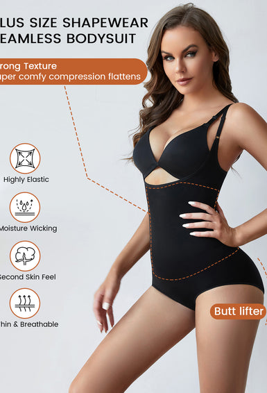 Shapewear Bodysuit Adjustable Spaghetti Strap  Panty Open Bust Body Shaper