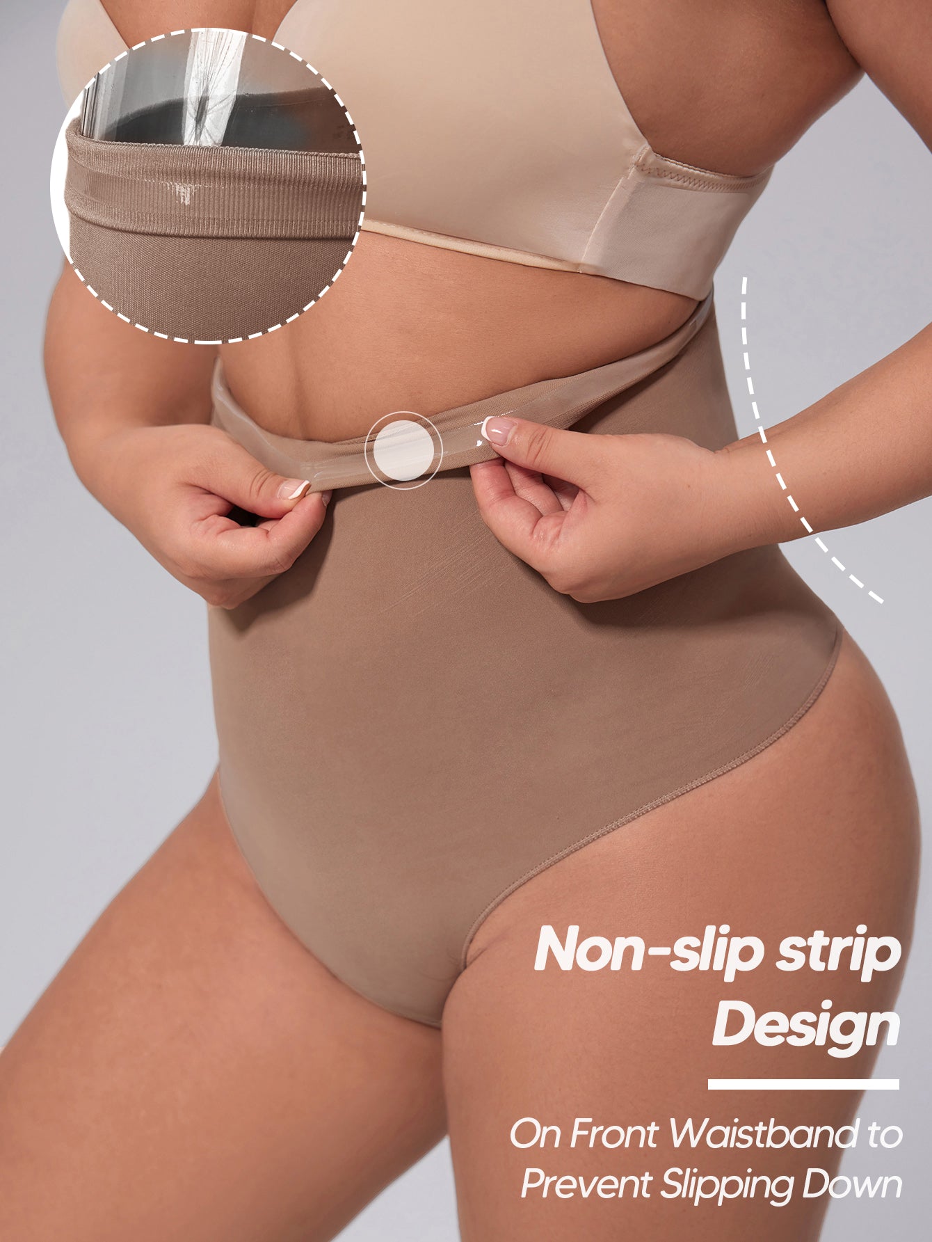 Seamless Thong Shapewear for Tummy Control High Waisted Shaping Thong Underwear