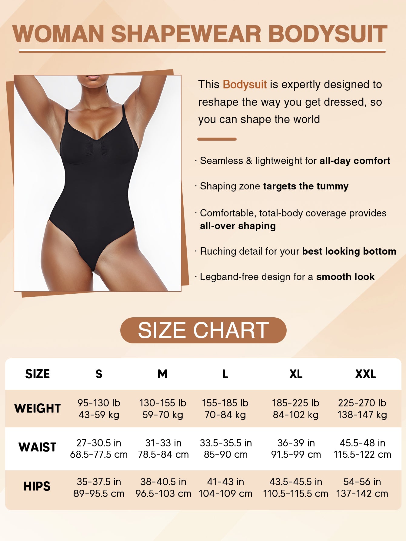 MUEE Strapless Fitted Bodysuit for Women Thong Non-Slip Top Leotard