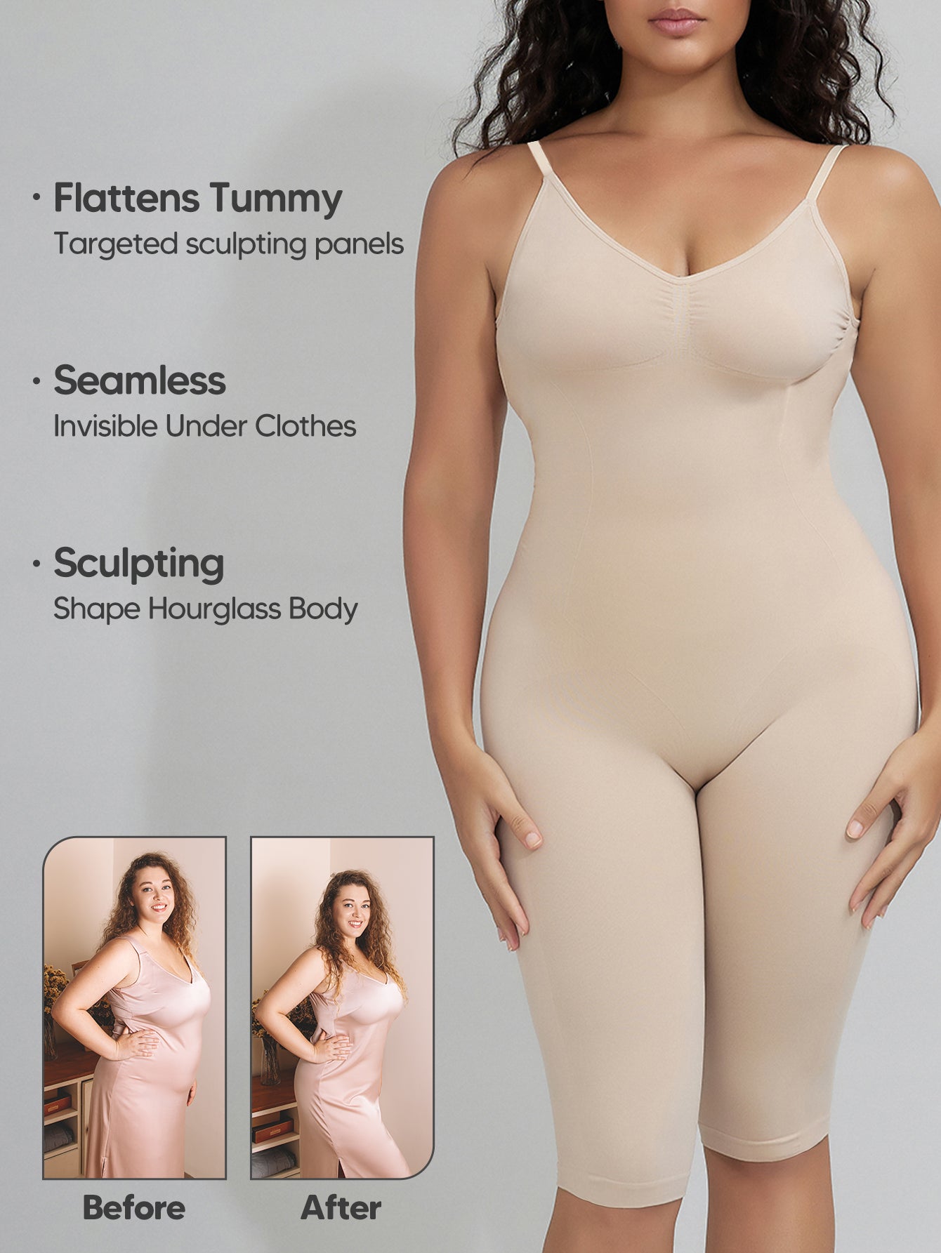 Seamless Backless Shapewear Strapless Bodysuits Women Low Back Body Shaper