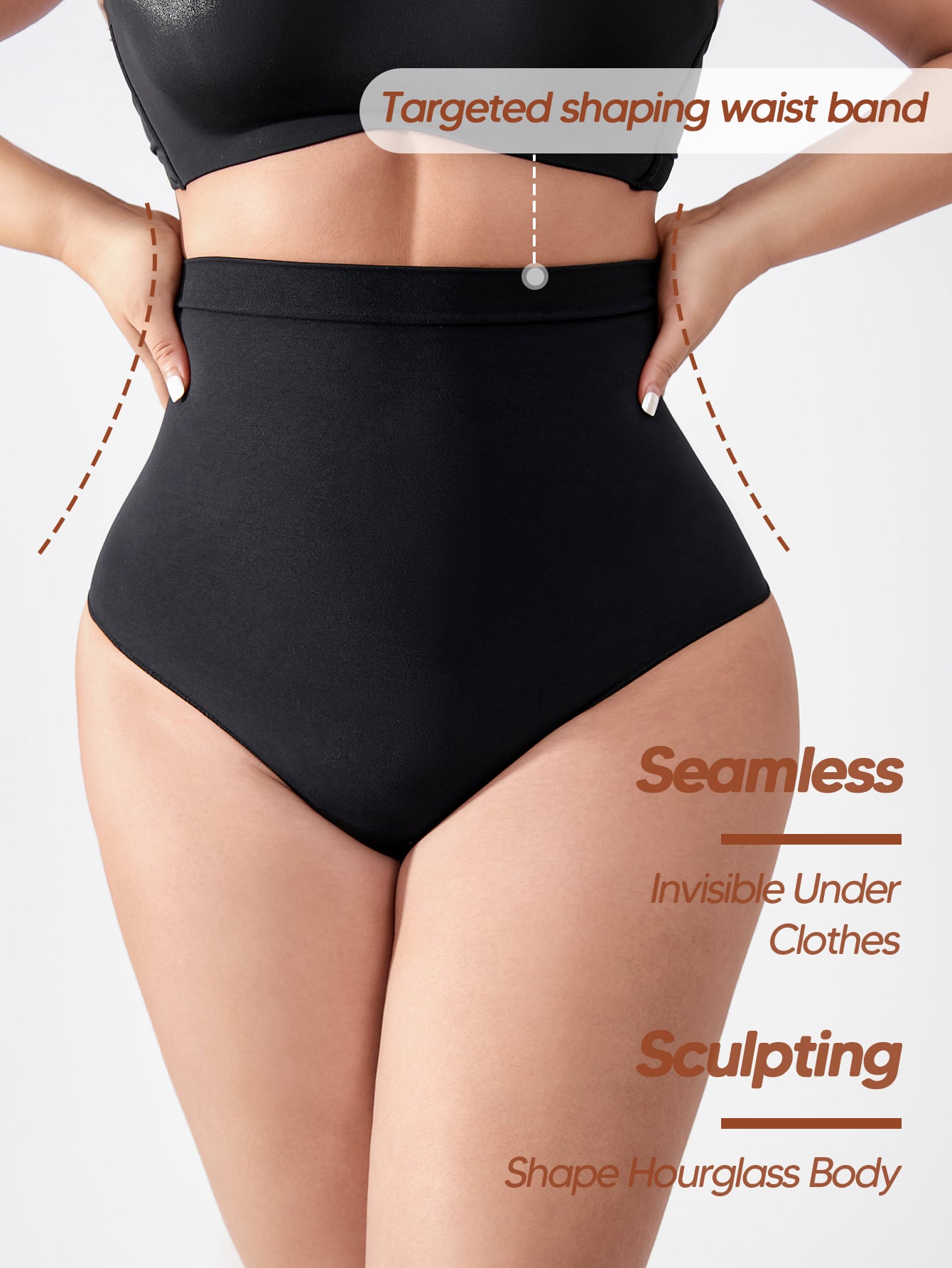 Seamless Thong Shapewear for Tummy Control High Waisted Shaping Thong Underwear