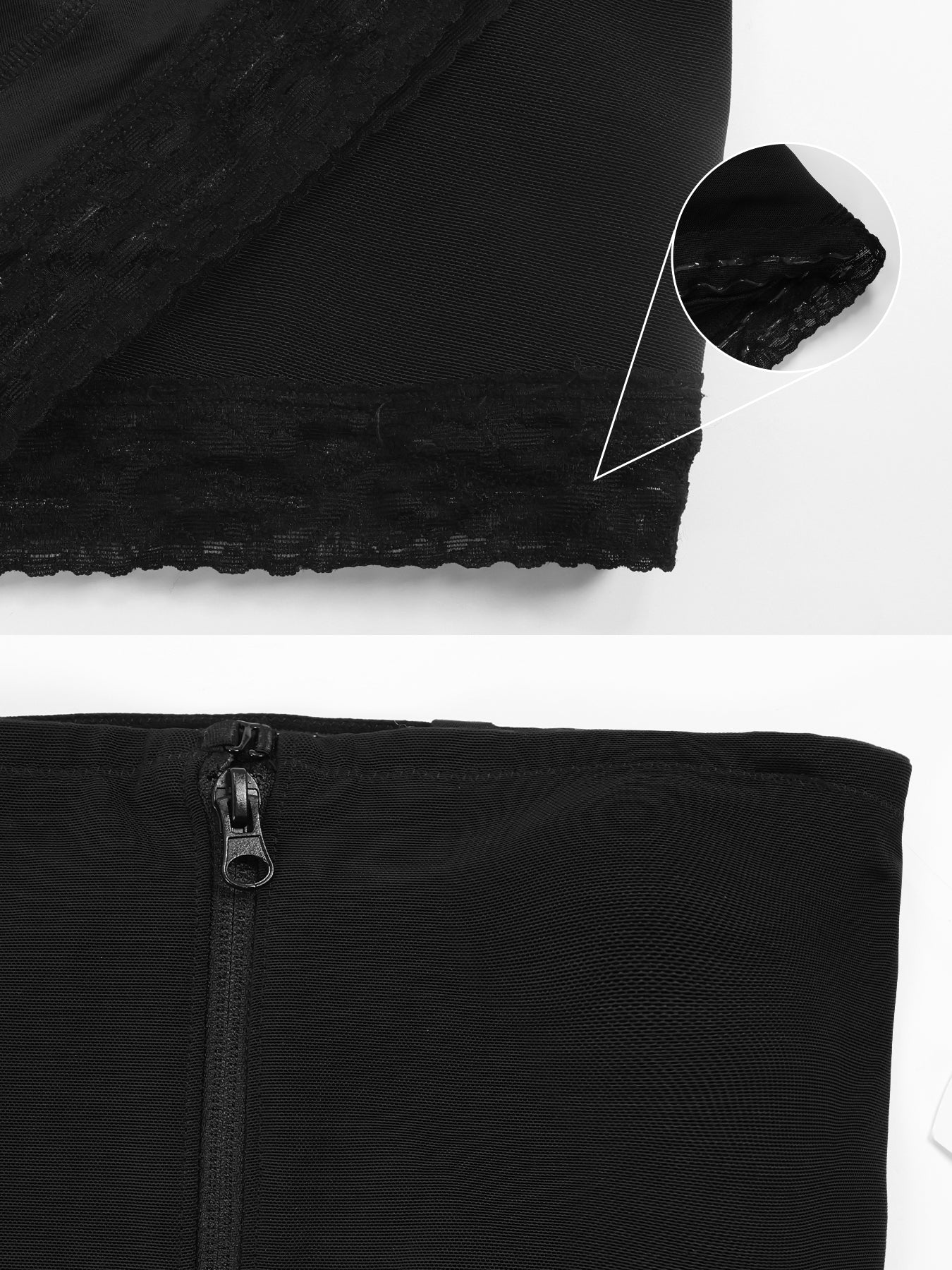 Open Bust Body Shaper with Zipper Crotch Waist Trainer Compression Bodysuit Shorts