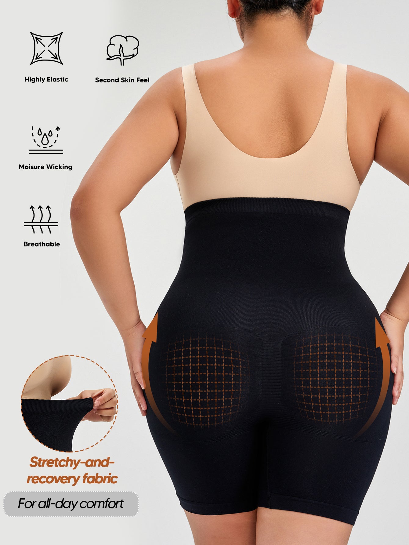 Seamless Maternity Shapewear Shorts, High Waist Belly Support Underwear