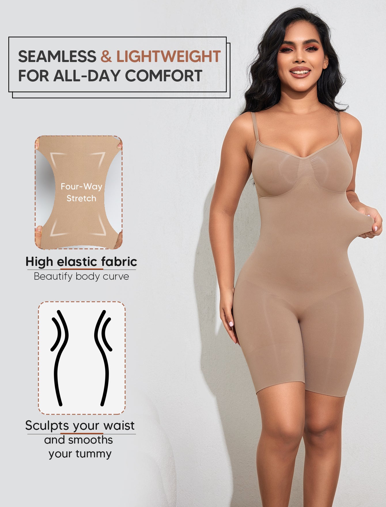 Low Back Shapewear for Women Tummy Control Bodysuit for Wedding Dresses