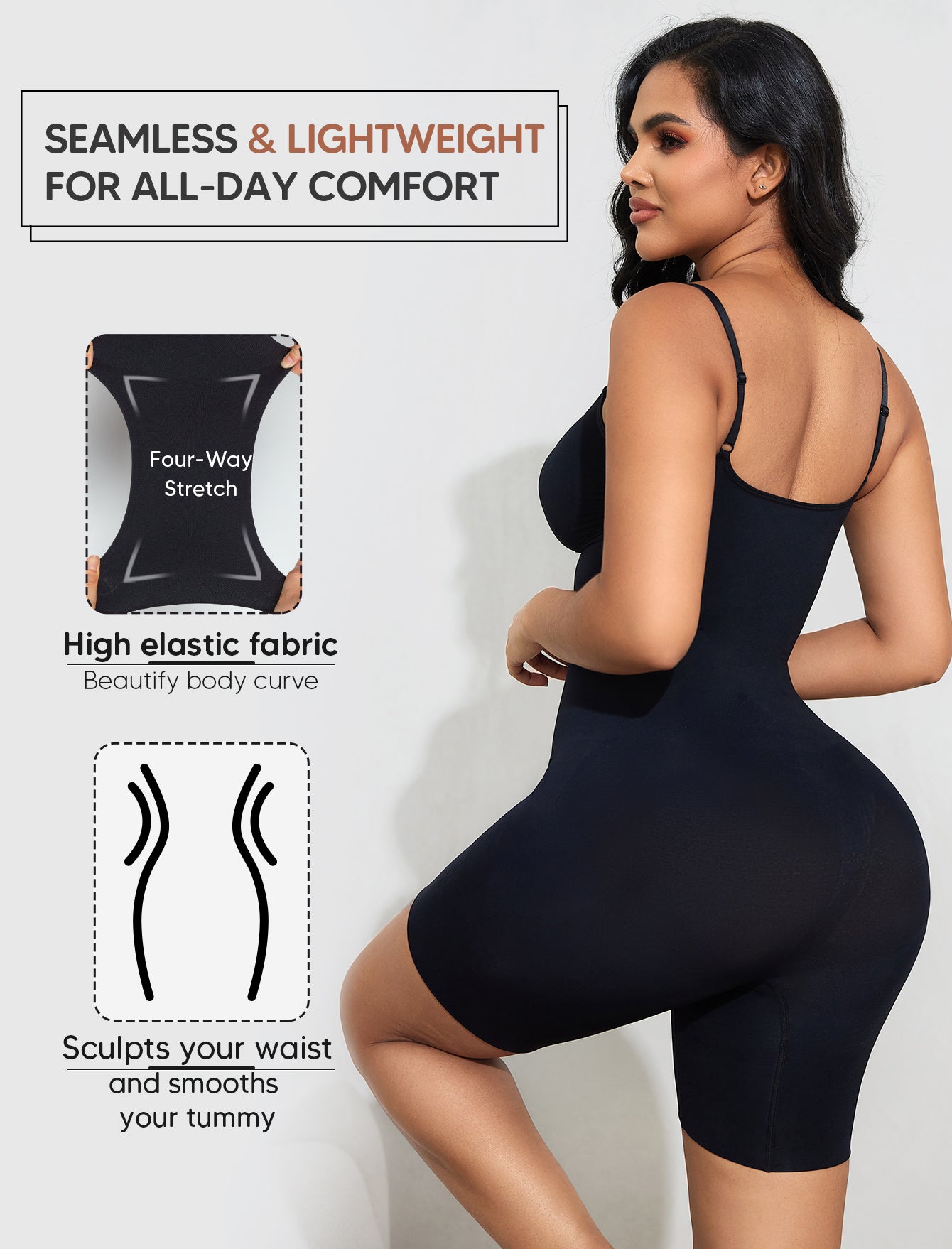 Low Back Shapewear for Women Tummy Control Bodysuit for Wedding Dresses