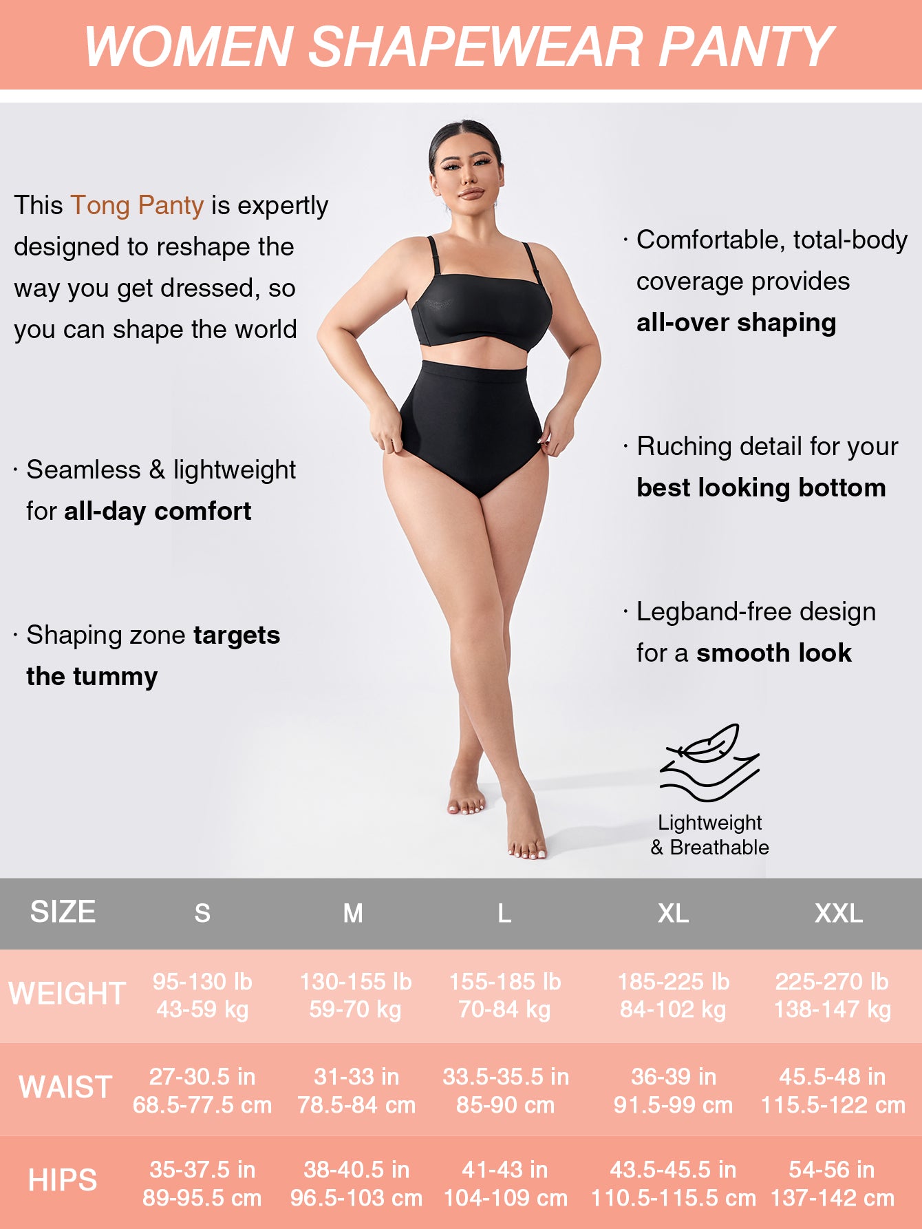 Seamless Thong Shapewear for Tummy Control High Waisted Shaping Thong Underwear