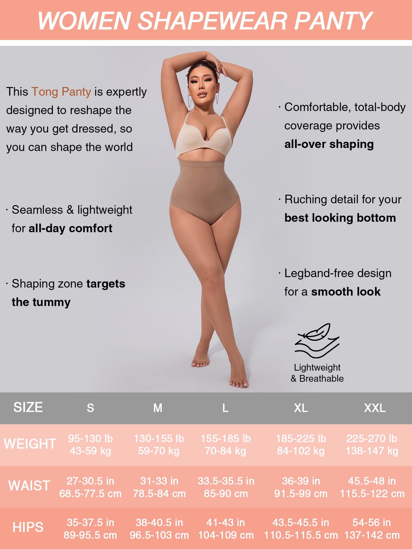 Seamless Thong Shapewear for Tummy Control High Waisted Shaping Thong Underwear