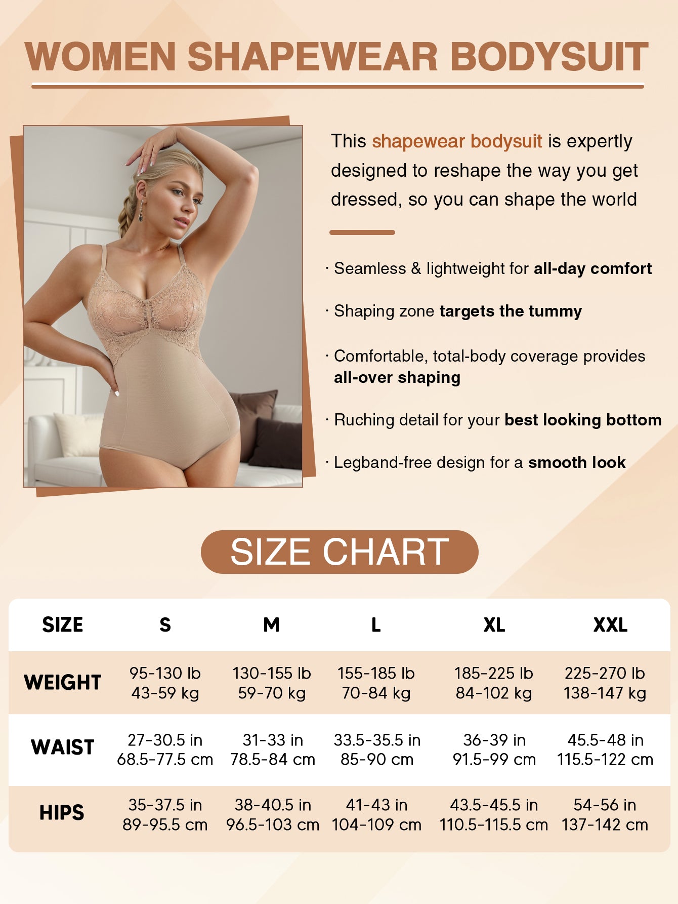 Lace Bodysuit for Women Tummy Control Shapewear One Piece Body Shaper Thongs