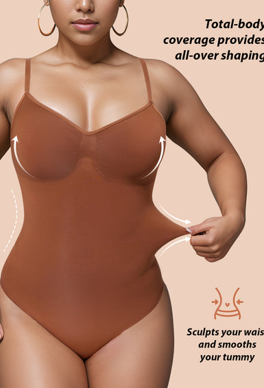 Supportive Low-Cut Seamless Bodysuit For Women No Visible Lines Under Clothes