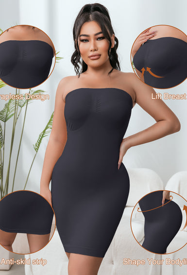 Strapless Tummy Control Seamless Under Dress Slip for Women