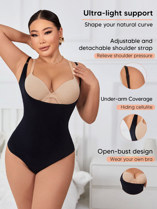 Ultra-Light Support Open Bust Seamless Shapewear Bodysuit