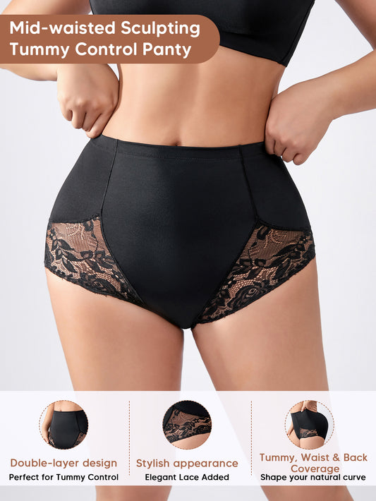 Shapewear Panties for Women High Waist Shaping Lace Tummy Control Underwear