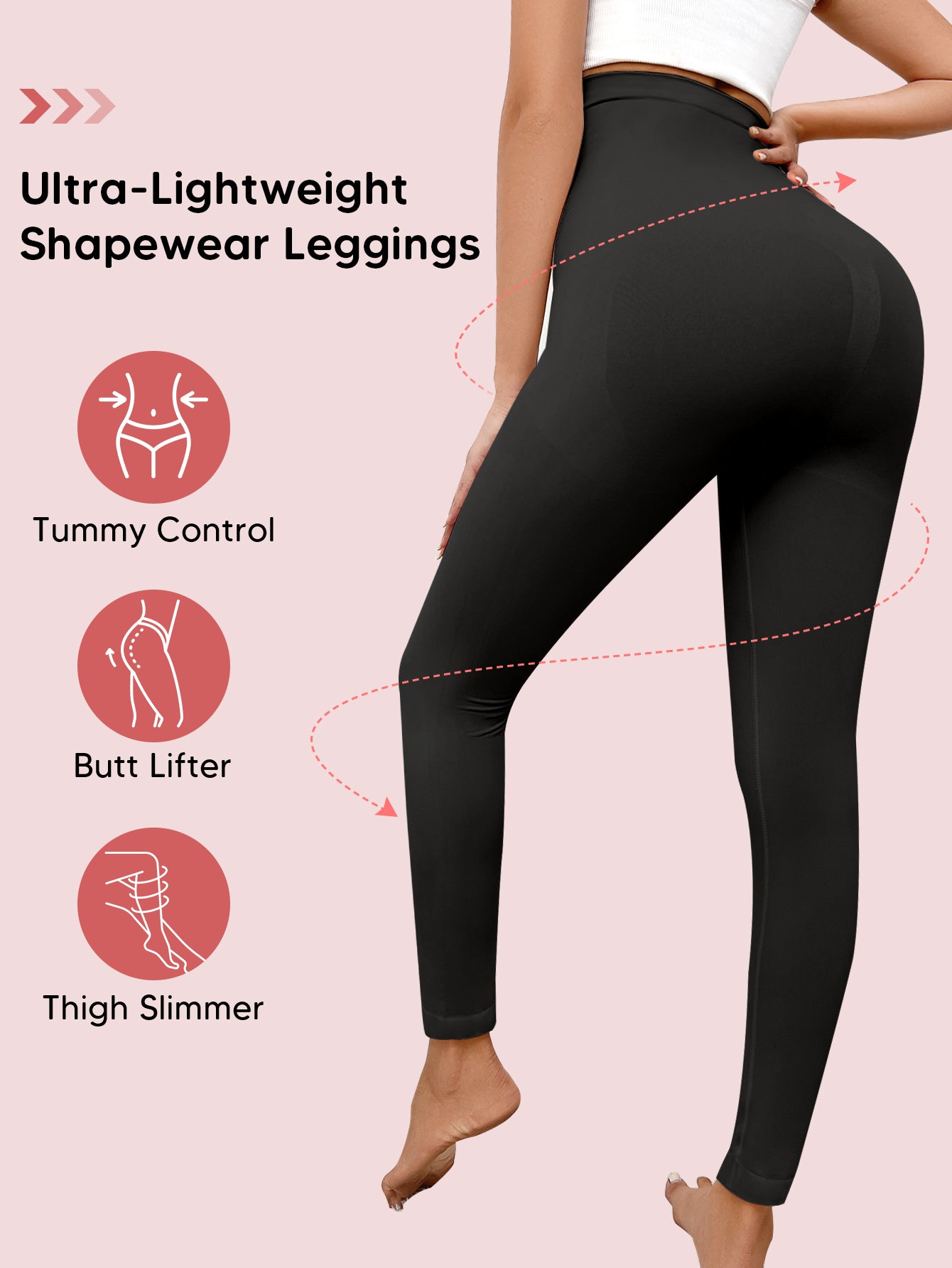 Tummy Control Seamless Compression Pants High Waisted Footless Tights Leggings