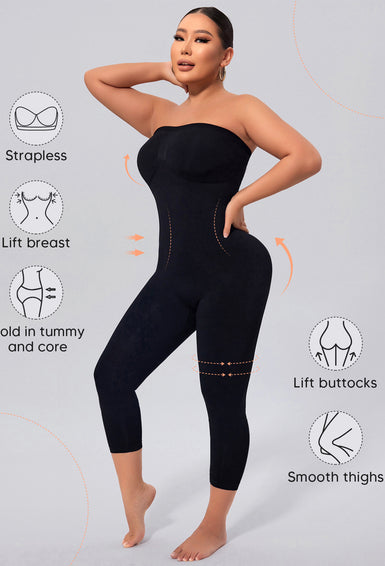 Off Shoulder Strapless Shapewear Bodysuit for Women Full Body Shaper Leggings