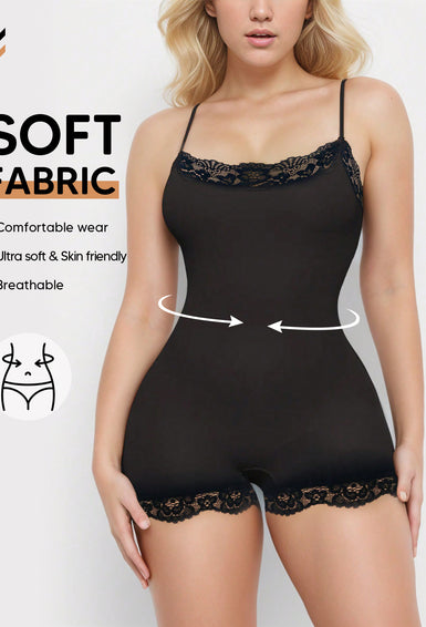 Bodycon Sexy Sleeveless Jumpsuit Shorts One Piece Lace Halter