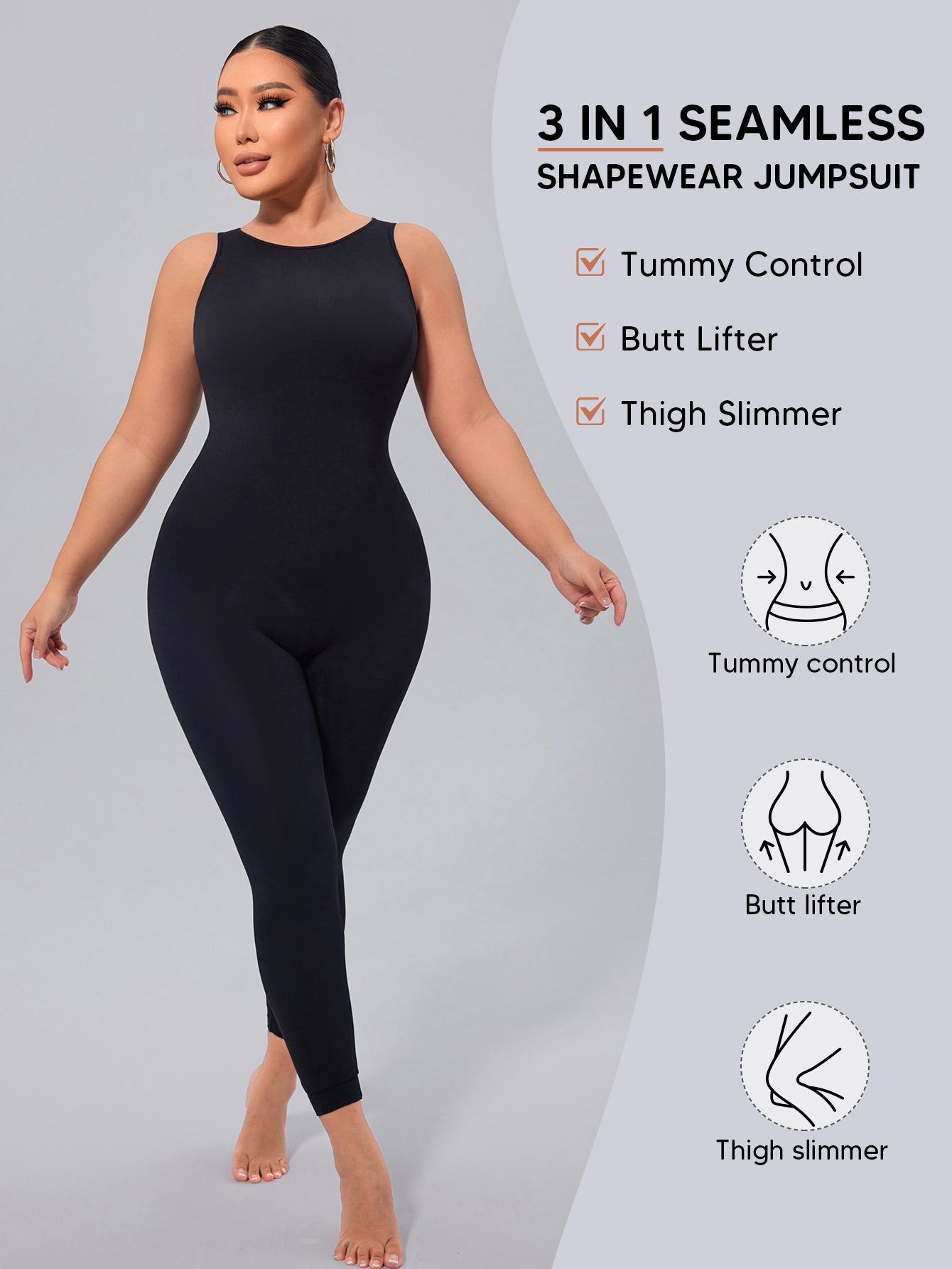 One Piece Sexy Crew Neck Jumpsuits High Neck Sleeveless Bodycon Bodysuit Pants