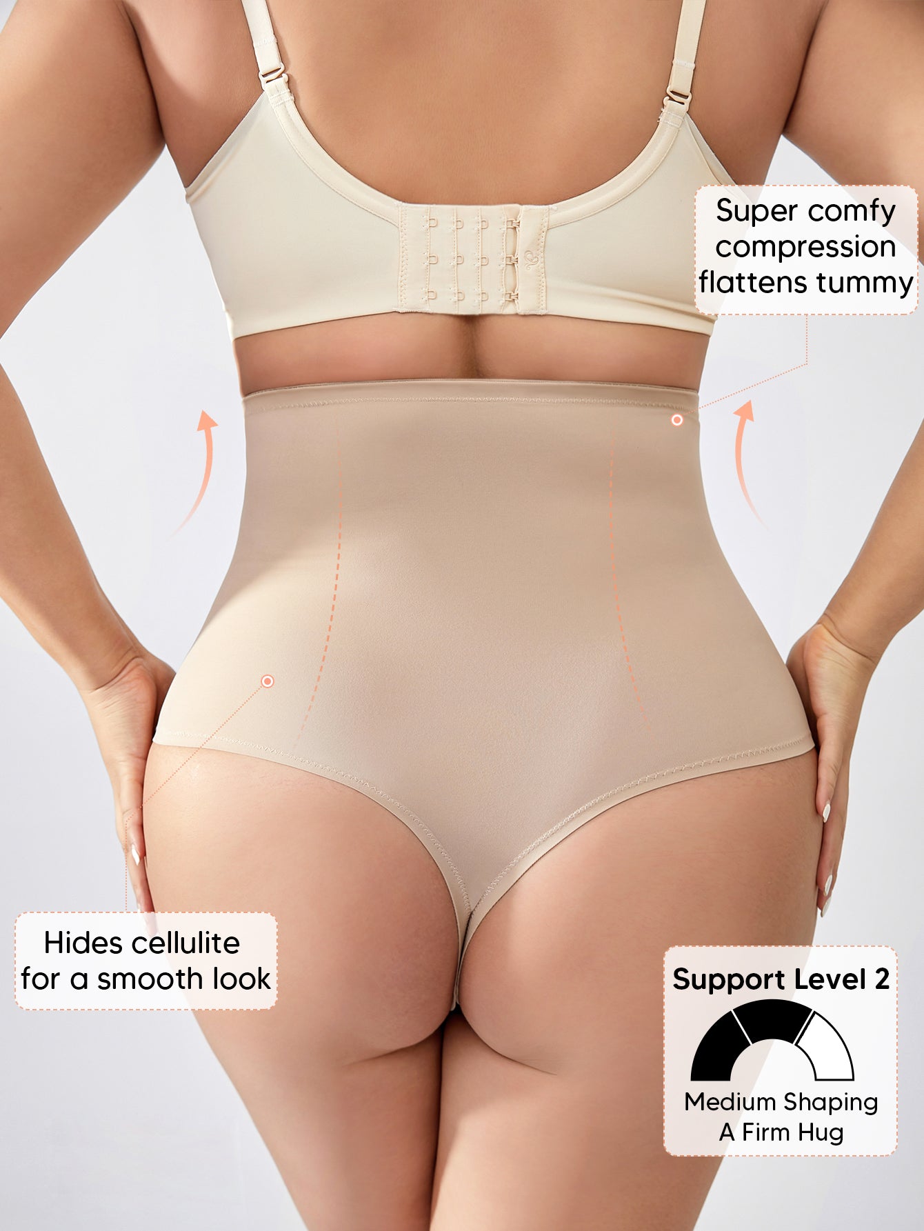 High Waisted Double Tummy Control Shapewear Waist Trainer Thong Underwear