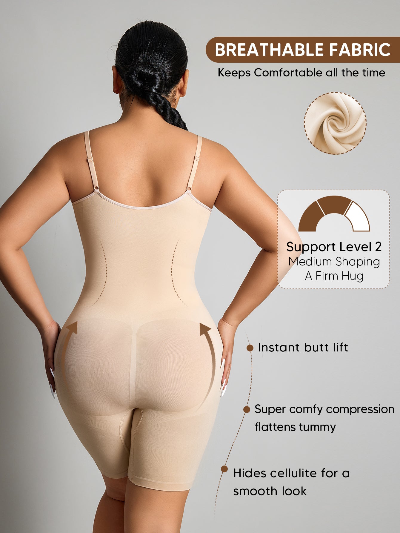 Shapewear Bodysuit Seamless Sculpting Butt Lifter Body Shaper for Women