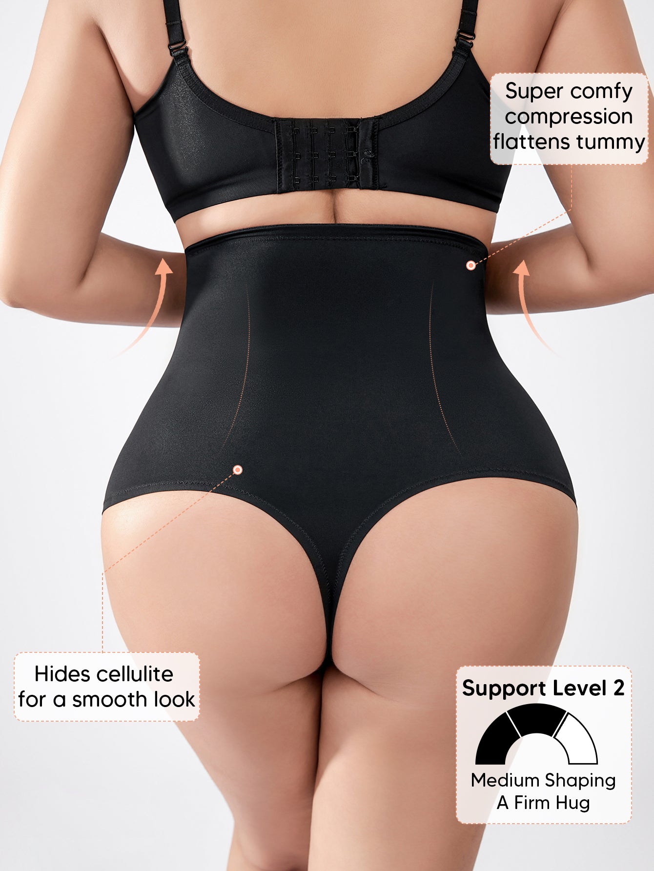 High Waisted Double Tummy Control Shapewear Waist Trainer Thong Underwear