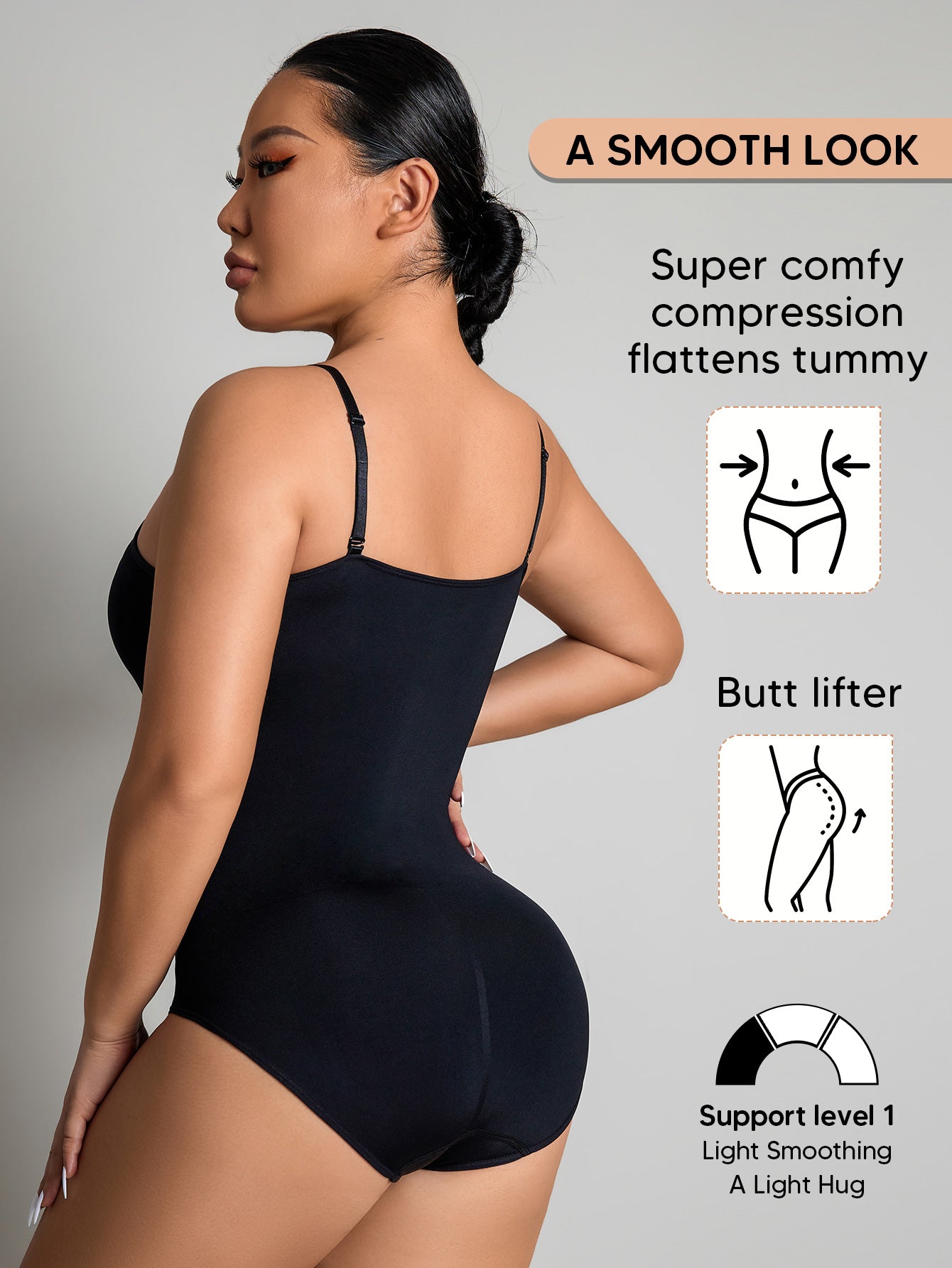 Sleeveless Adjustable Seamless Spaghetti Strip Tops Shapewear Bodysuits