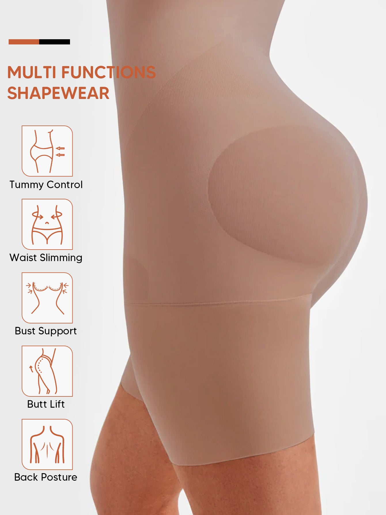 Seamless Open Bust Thigh Slimming Bodysuit Shaping Body Shaper