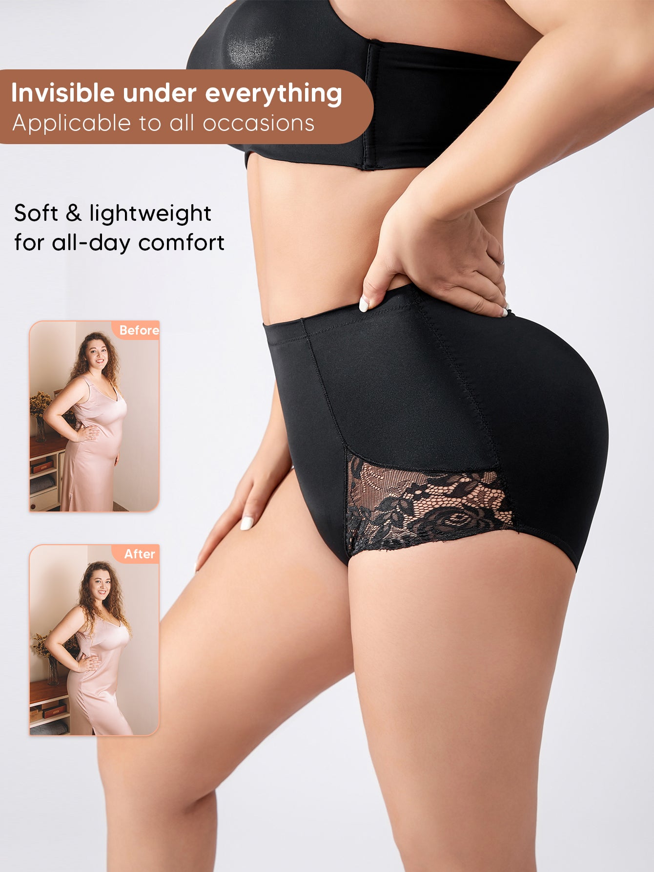 Shapewear Panties for Women High Waist Shaping Lace Tummy Control Underwear