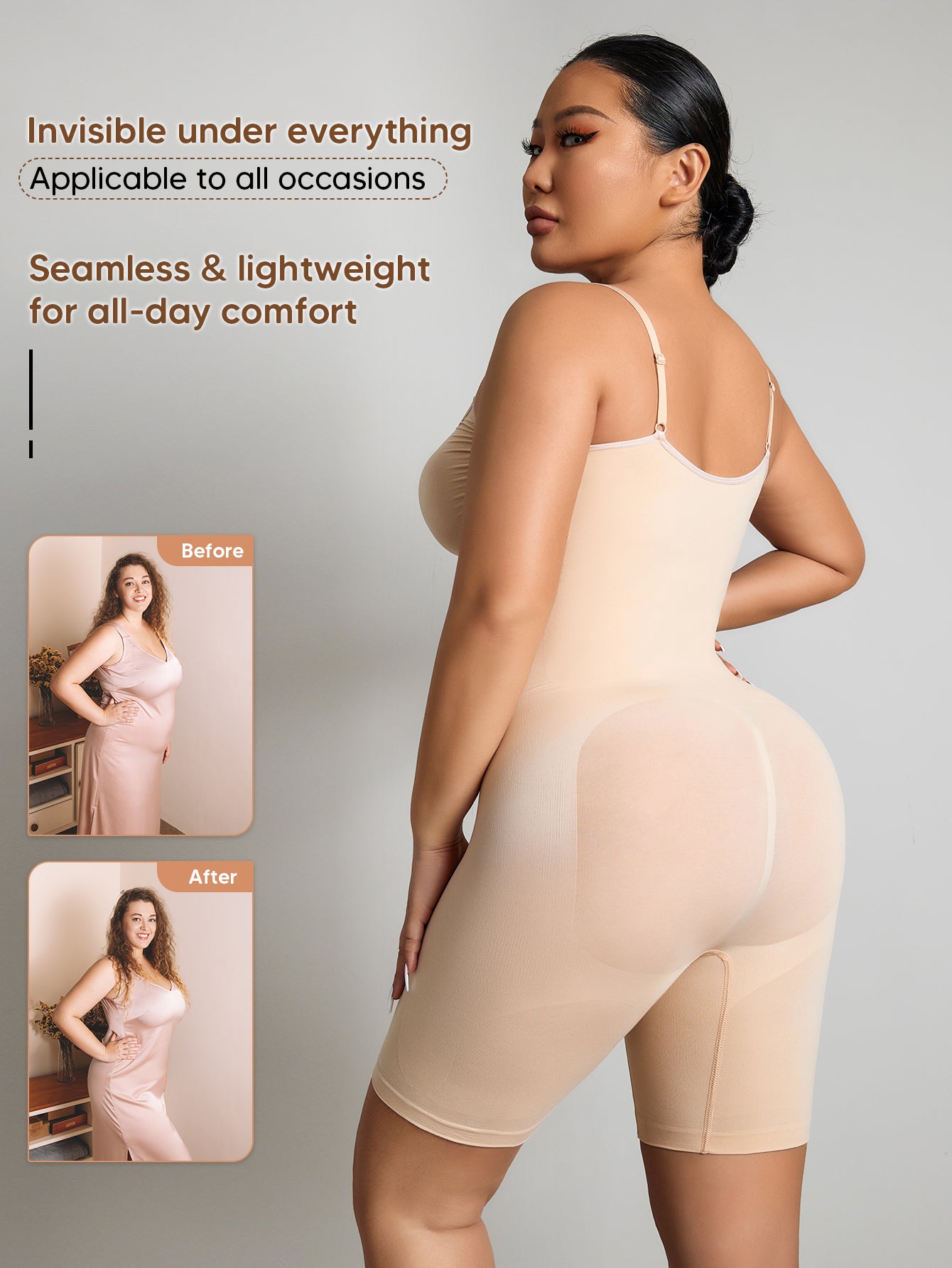 Shapewear Bodysuit Seamless Sculpting Butt Lifter Body Shaper for Women