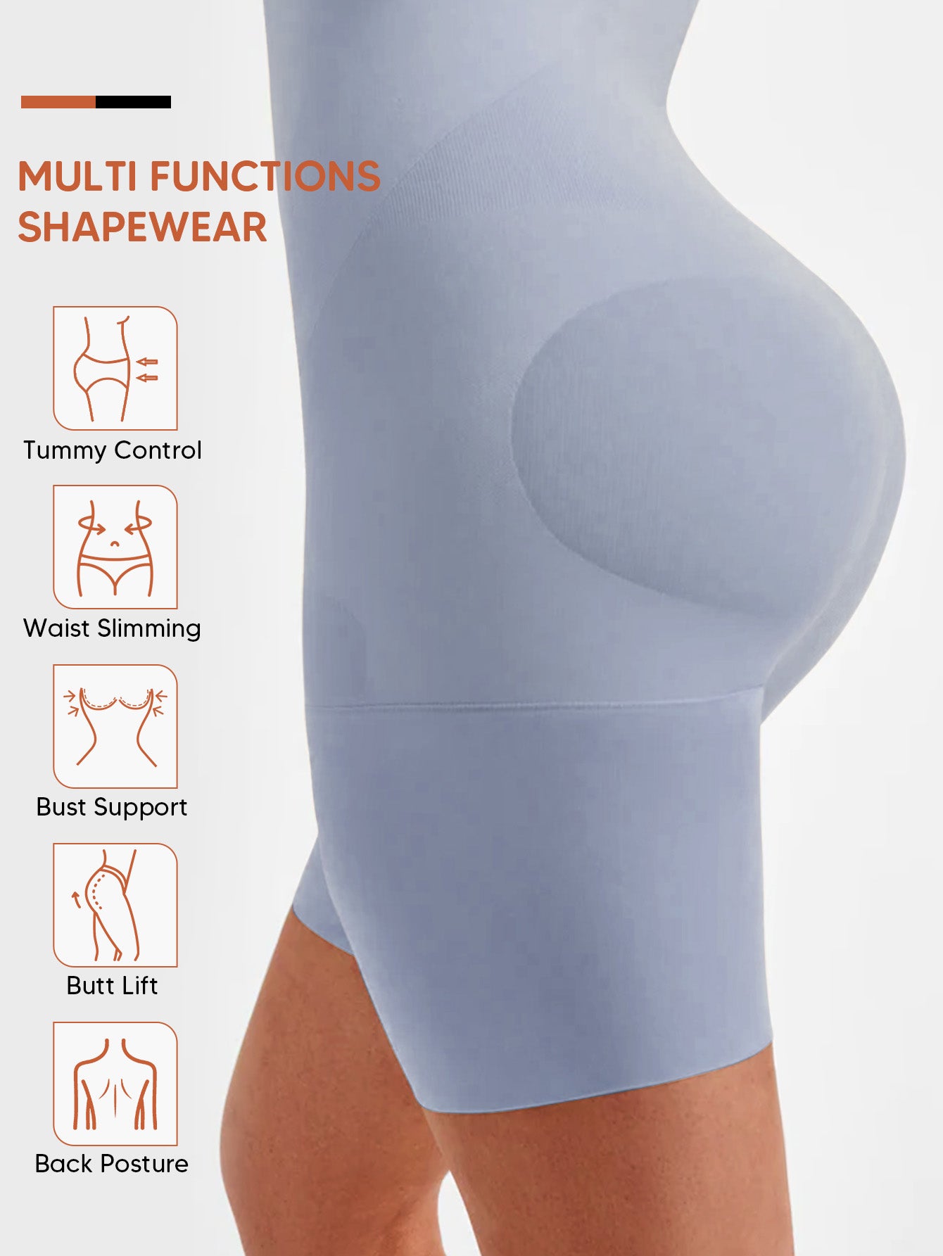 Seamless Open Bust Thigh Slimming Bodysuit Shaping Body Shaper