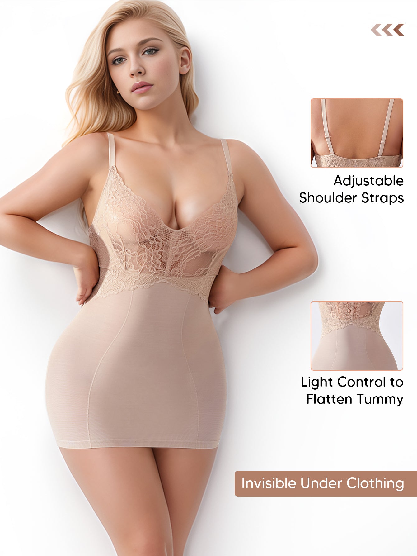 Adjustable Straps Lace Cami Shaping Fajas Cami Body Shaper Lingerie for Women