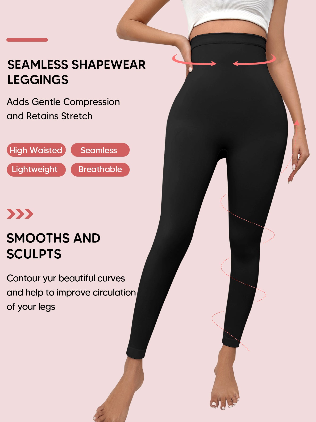 Tummy Control Seamless Compression Pants High Waisted Footless Tights Leggings