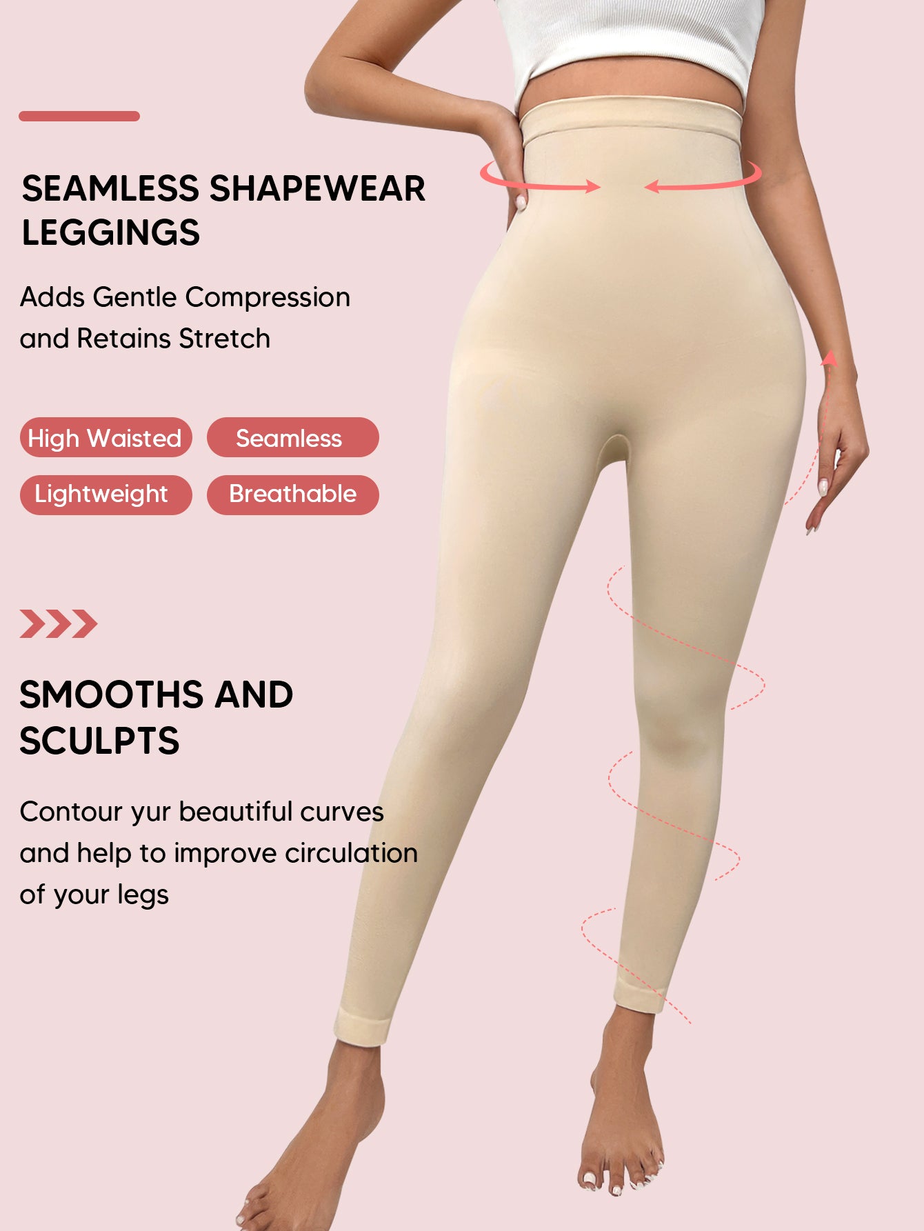 Tummy Control Seamless Compression Pants High Waisted Footless Tights Leggings