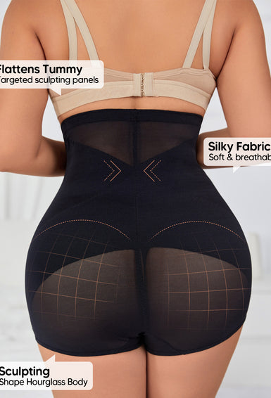 Tummy Control Boyshorts Underwear for Women Sexy Mesh Ladies No Show Panties